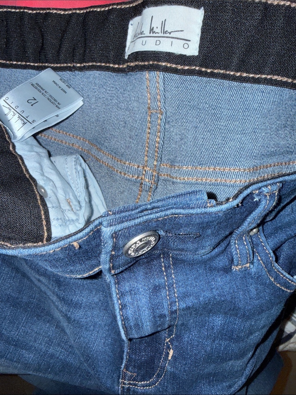 Nicole Miller Blue Skinny Jeans with Contrast Stitching